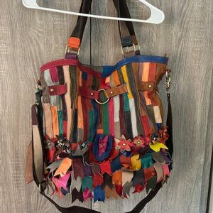 AmeriLeather Striped Handbag